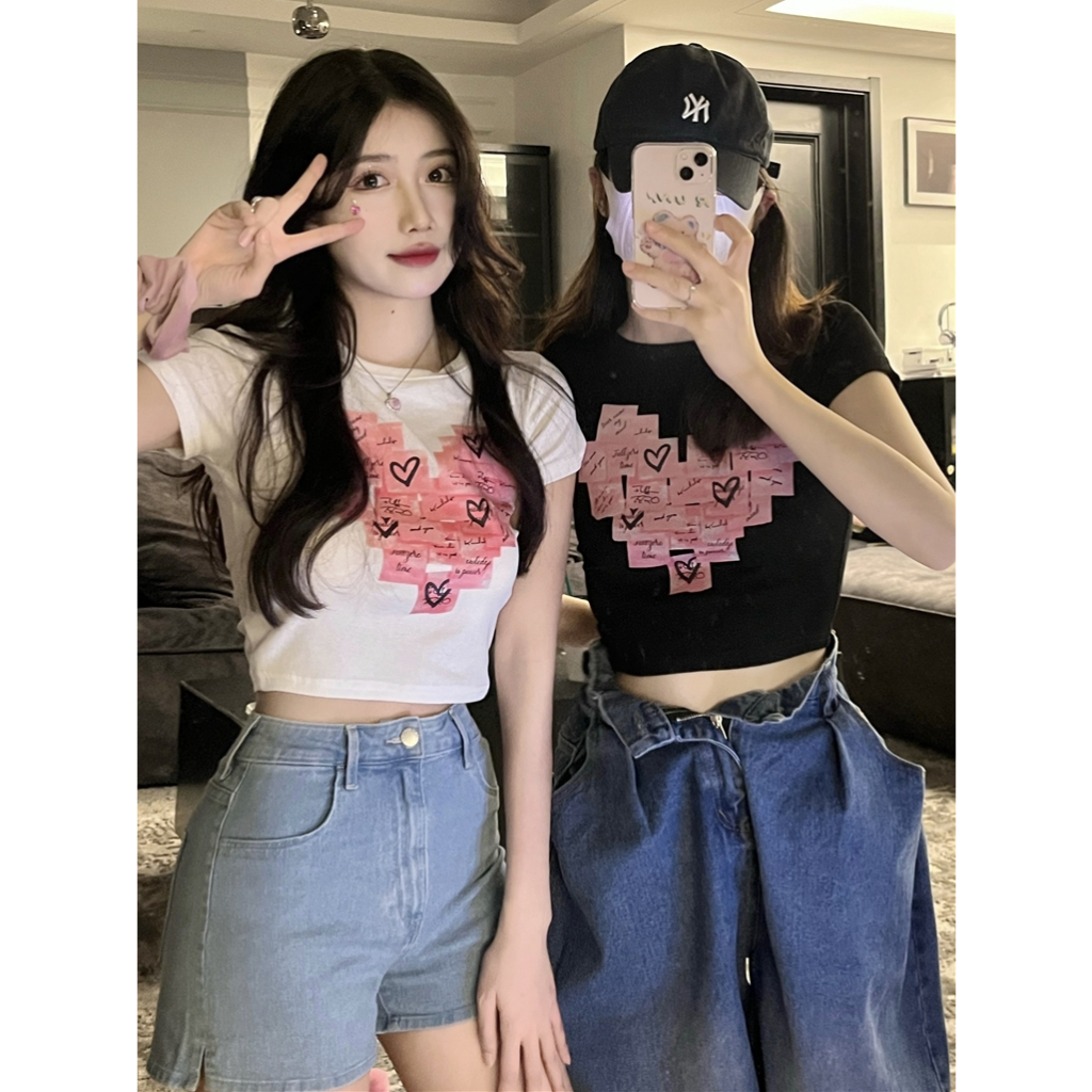 KAIMANB เสื้อ y2k เสื้อแฟชั่น เสื้อผ้า t -shirt girl ส่งตรงเวลา