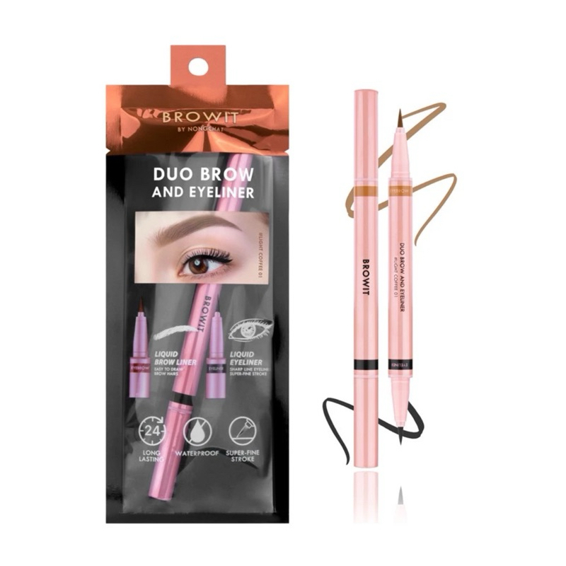 Browit by Nongchat Browit Duo Brow And Eyeliner เขียนคิ้ว และ อายไลน์เนอร์ (1 แท่ง)
