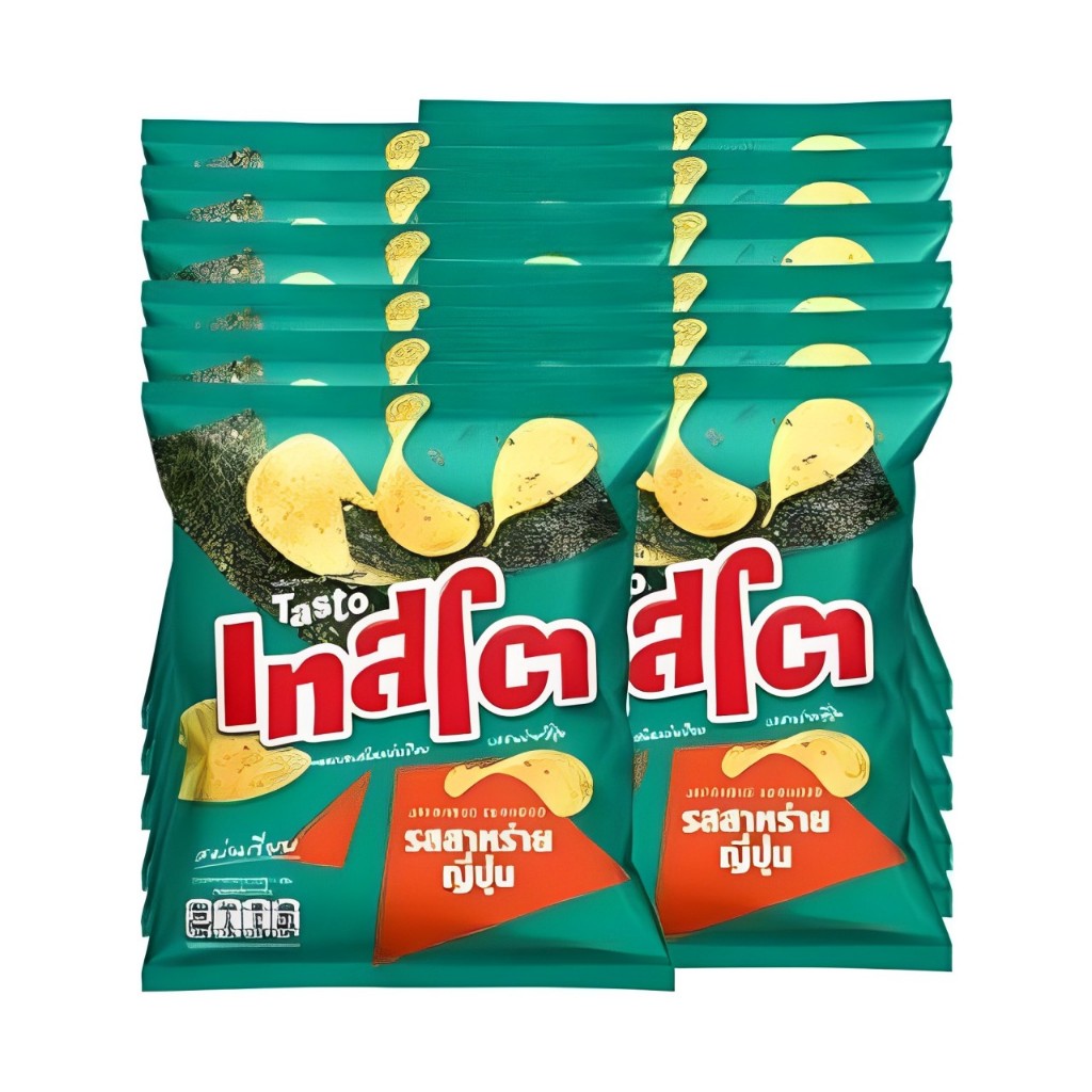 เทสโต มันฝรั่งแท้ทอดกรอบชนิดแผ่นเรียบ รสสาหร่ายญี่ปุ่น 11 กรัม แพ็ค 12 ห่อ