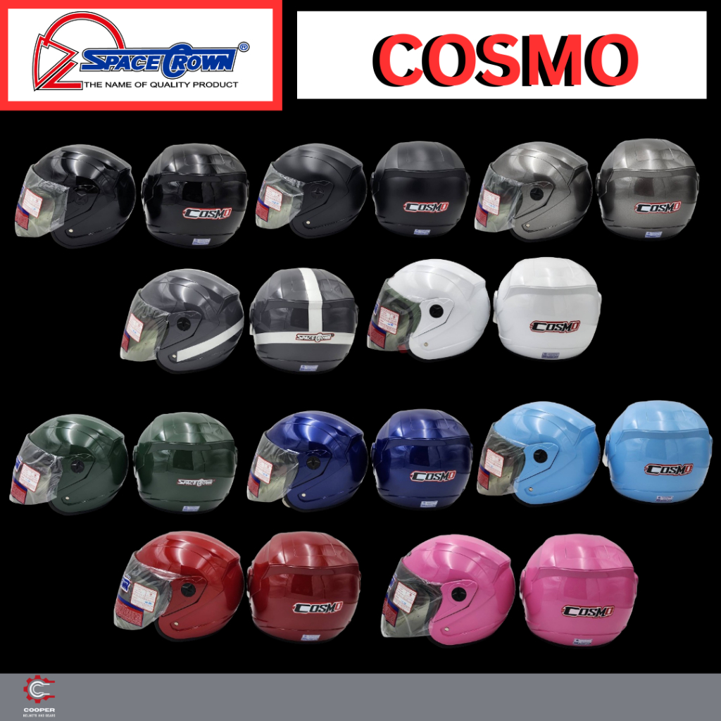 หมวกกันน็อค SpaceCrown รุ่น COSMO หน้าชา(หมวกเต็มใบ) มีครบทุกสี ขนาด 60 CM