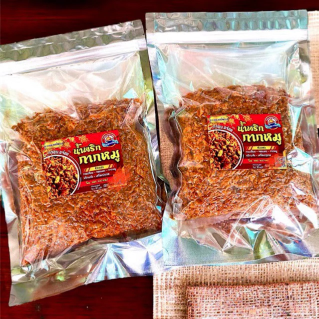 น้ำพริกกากหมูถวายแฮปปี้ฟู้ดส์/ 1กิโลกรัม เจ้าดังเมืองเหนือ ผสมกากหมูบดหยาบ กรอบอร่อย