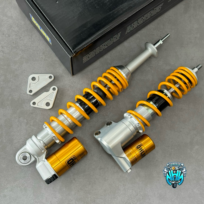 โช๊ค Ohlins Vespa PI801-PI802 สปริงเหลือง ซับแท้งค์ทอง ใส่เวสป้า Sprint, Primavera