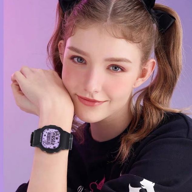 Sanrio สาวๆ ดู นาฬิกาดิจิตอล กันน้ำ การ์ตูน น่ารัก
