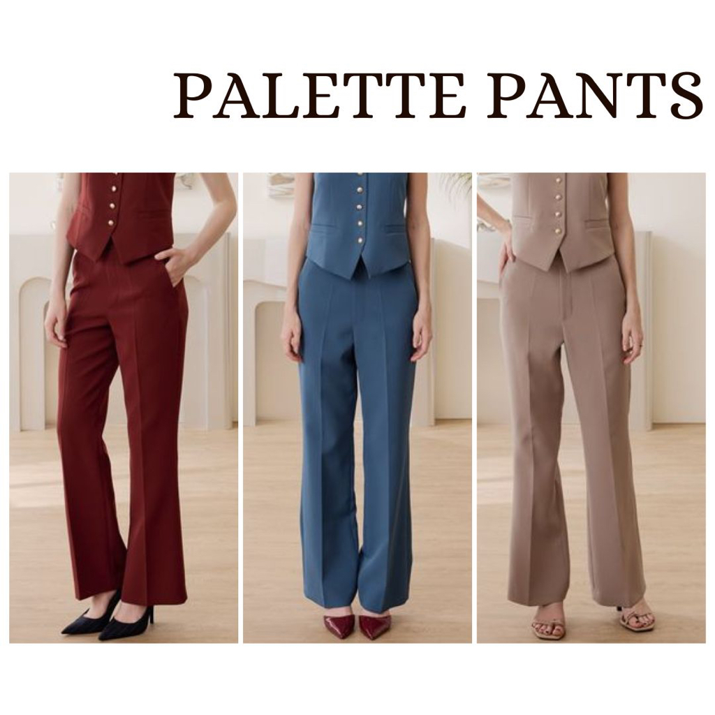 MAVE กางเกง รุ่น Palette Pants สี Taupe, Ocean, Burgundy