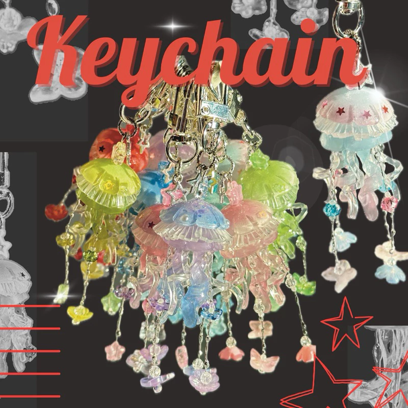 🪼 jellyfish Keychain (Handmade 100%) พวงกุญแจแมงกะพรุน แบบละ1ชิ้น 🪼