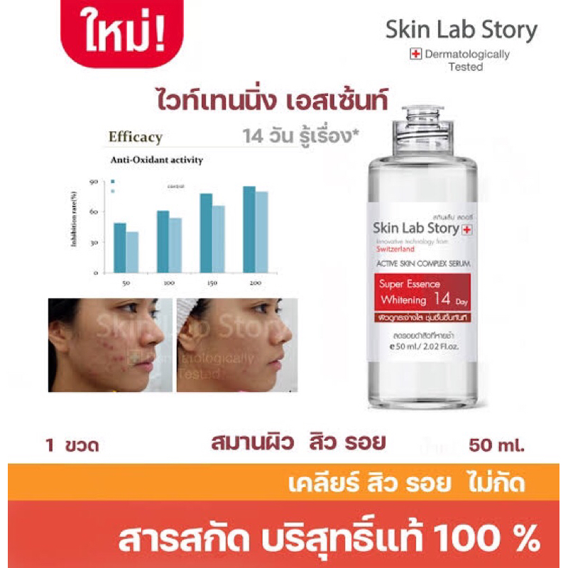 Skin Lab Story สกินแล็บ สตอรี่ L6 เอสเซ้นท์ หน้าใสจุกๆ ฆ่าสิวรอยสิว อาจยิบๆได้สำหรับคนที่ผิวบางไว้ฆ่าเชื้อสิว**50 มล — صورة 2