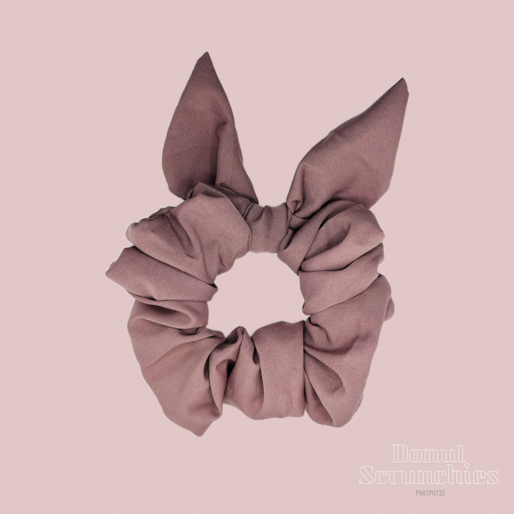 Donut Scrunchies  ยางมัดผมผ้า สีพื้นโทนนู้ด ยางรัดผม