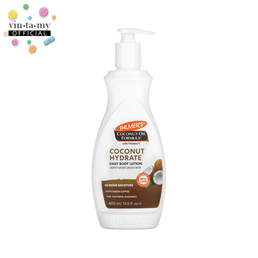 [ของแท้จากอเมริกา100%]Palmer's(ปาล์มเมอร์) Coconut Hydrate daily Body Lotion 400มล. ครีมบำรุงผิวกาย [วันที่ผลิต 04/2023]