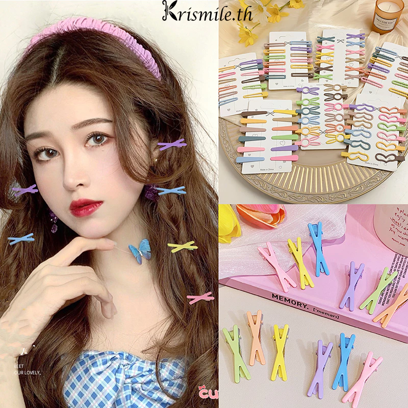 COD-ในไทย💖กิ๊บหนีบผม ins หญิงสาวหัวใจเหล็กส้อมคลิปผมนักเรียนคลิปสี BB คลิปหนีบผมน่ารัก-Kri