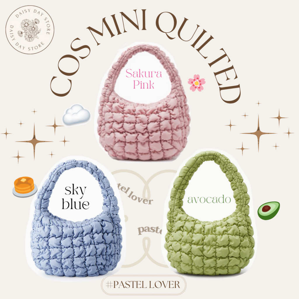 กระเป๋าCOS quilted Mini bag สีPastel  ✨พร้อมส่ง✨ Avocado🥑& Pink pastel🎀
