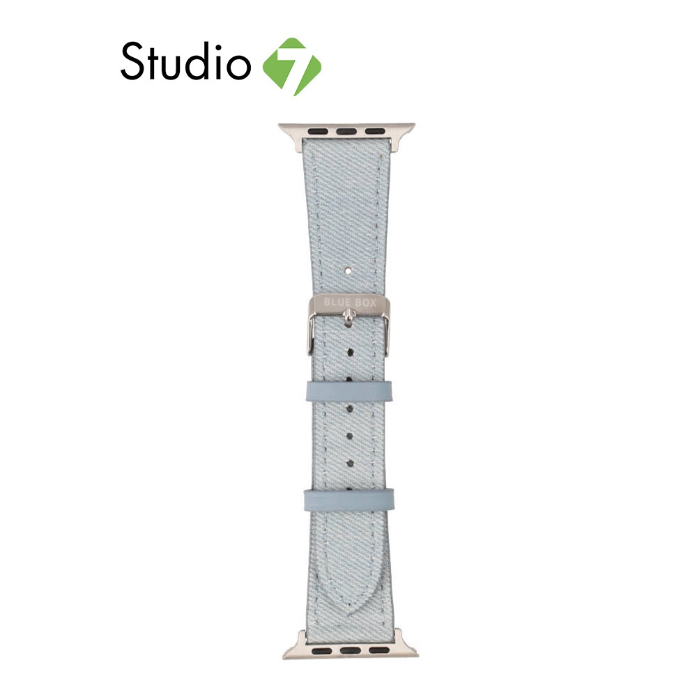Blue Box สาย Apple Watch Strap Series 6,7,8,9,SE1,SE2,Ultra (44/45/49mm) Light Blue Jeans By Studio7