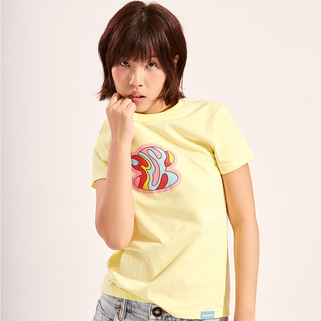 PAUL FRANK เสื้อยืดผู้หญิง OUTLINE LOGO DEEP COLORFULS SS TEE