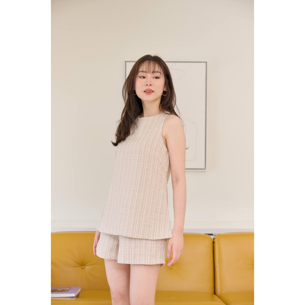 SHUUXME Mocha set (ชุดเซตเสื้อ+กางเกงผ้าทวีตมีซับใน) - รูปที่ 7