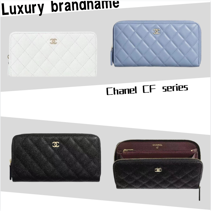 ชาแนล Chanel กระเป๋าสตางค์ใบยาว/กระเป๋าใส่เหรียญ/กระเป๋าสตางค์ซิป/