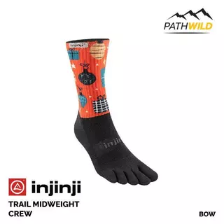 INJINJI TRAIL MIDWEIGHT CREW XTRALIFE ถุงเท้าแยกนิ้ว เหมาะกับการวิ่งระยะยาว ช่วยลดการเสียดสีระหว่างนิ้วเท้า