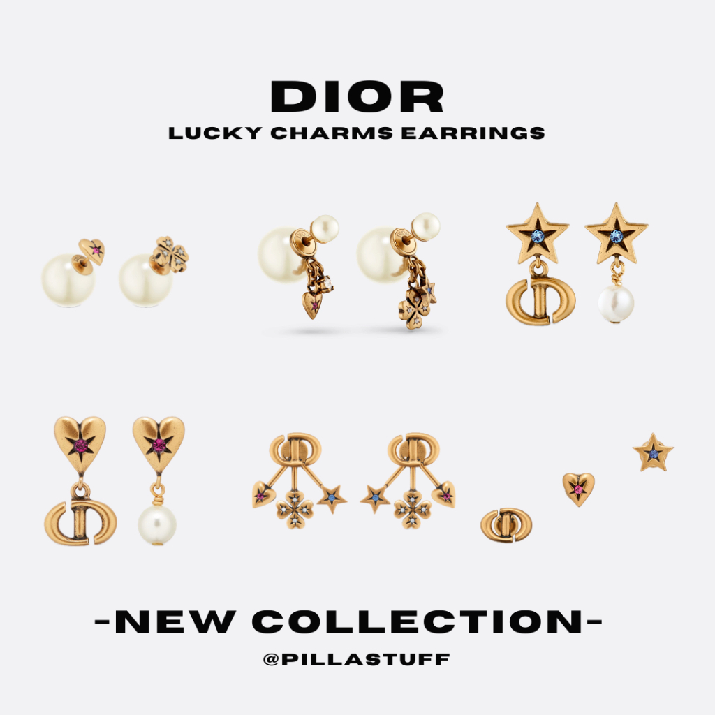 คอลใหม่ล่าสุด🔥 Dior "Lucky Charms" Earrings ต่างหูดิออร์ลัคกี้ชาร์ม