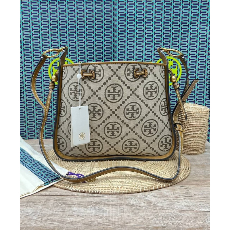 TORY BURCH T MONOGRAM JACQUARD BELL BAG