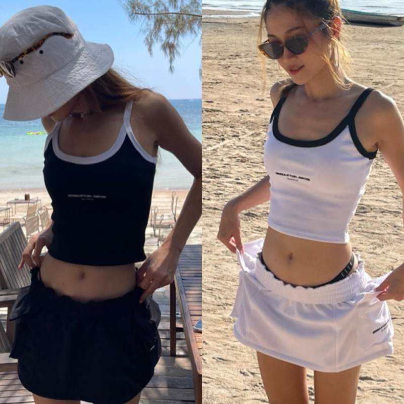 Emotion เสื้อสายเดียวเข้ารูปปักงานร้าน