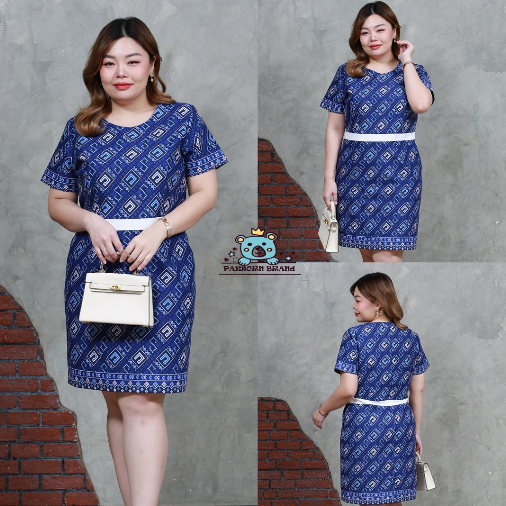 เดรสใส่ทำงาน สาวไซส์อวบ อก 42"44"46"&48" (ชุดตัดเย็บจากทางร้าน)