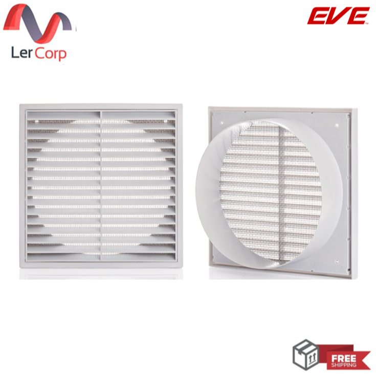 (EVE) ฝาครอบช่องระบายอากาศ  ขนาด 8 นิ้ว แบบเหลี่ยม หน้ากากท่อระบายอากาศ รุ่น KPS200WH