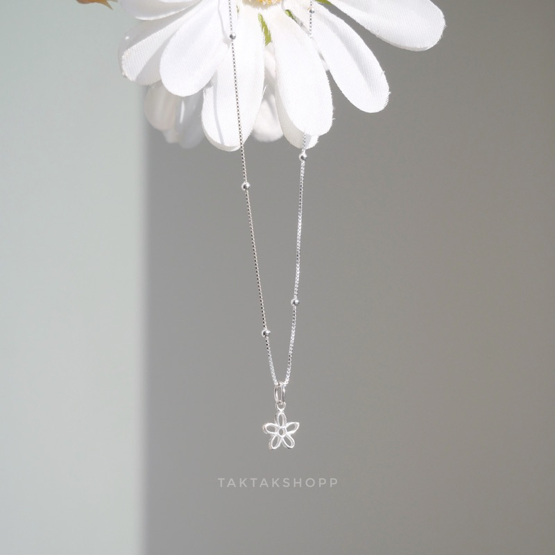 (เฉพาะจี้) New Forget Me not flower S925 | จี้ดอกไม้เงินแท้92.5% ความหมายดี