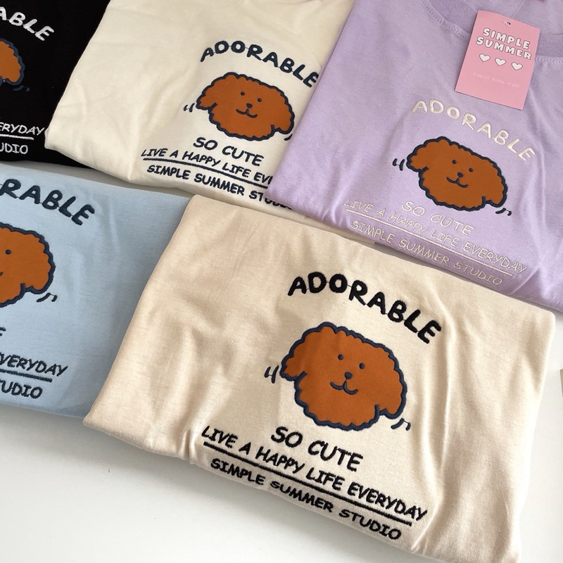 Sugarbeetshop | S324 Adorable เสื้อยืดโอเวอร์ไซต์ ผ้าคอตตอน