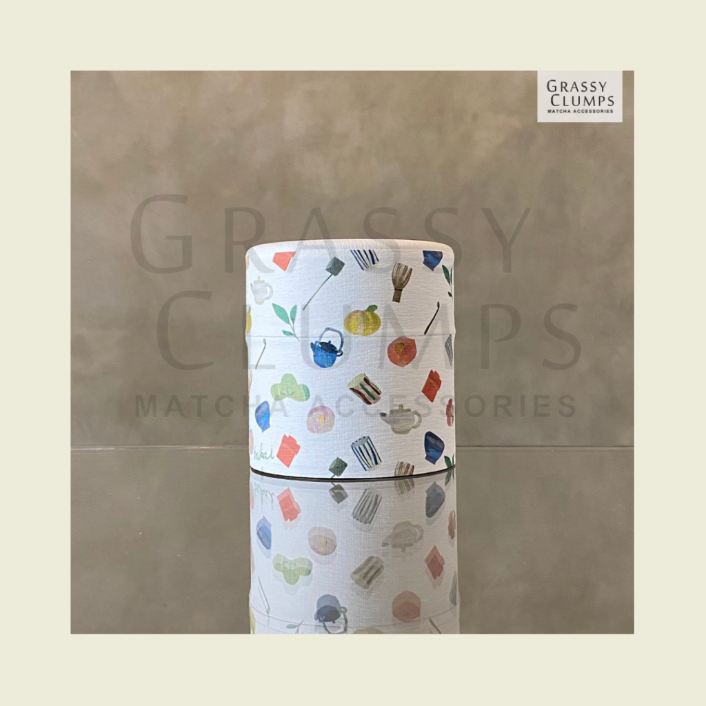 กระปุกเก็บชา l Washi Paper Tea Tin | Grassy Clumps