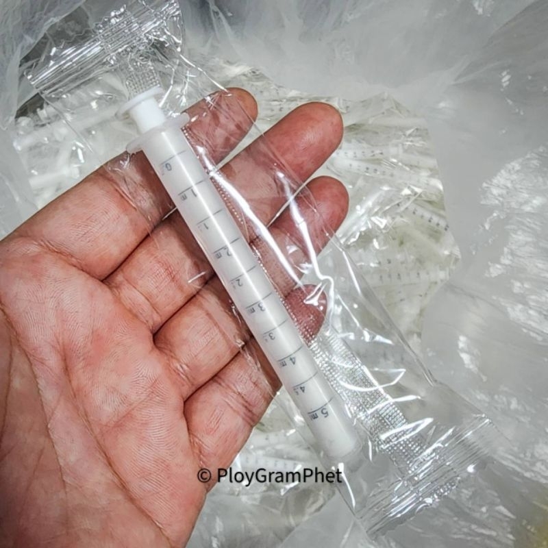 ไซริ้งค์(Syringe)ป้อนยาเกรดA ป้อนอาหารขนาด5ml(ซีลซอง) ไซริงค์ยา5mlหรือ1ช้อนชา บรรจุในซอง