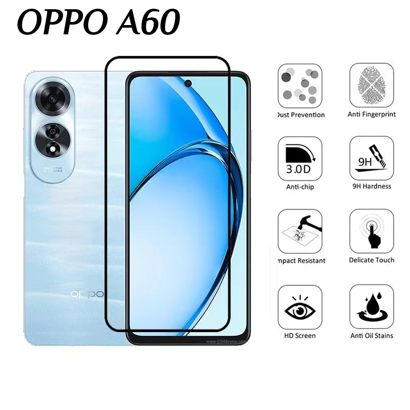 Realme C65/OPPO A60(พร้อมส่งในไทย)ฟิล์มกระจกเต็มจอOPPO A60ตรงรุ่น