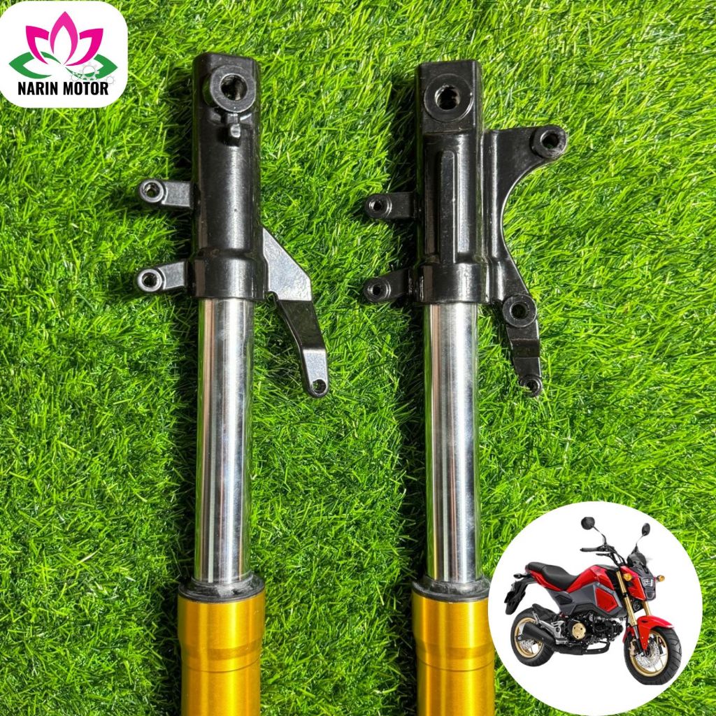 โช๊คMSX125 โช๊คหน้า 1คู่+แกน สีทอง คุ้มค่า กระบอกโช้คหน้าเดิม MSX รุ่นเก่าเเละใหม่ ใส่ได้ หนึบ นุ่ม สินค้ามีพร้อมส่ง