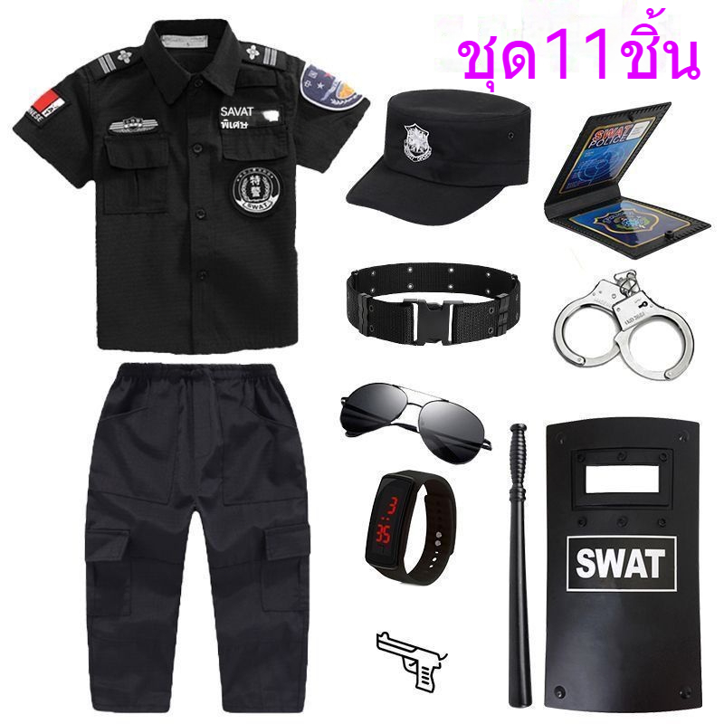 ♞เสื้อผ้าหน่วยสวาทเด็ก, ชุดตำรวจเด็ก, ชุดตำรวจชาย, ชุดรักษาความปลอดภัยสาธารณะ, ชุดเด็กตำรวจ, เครื่อ