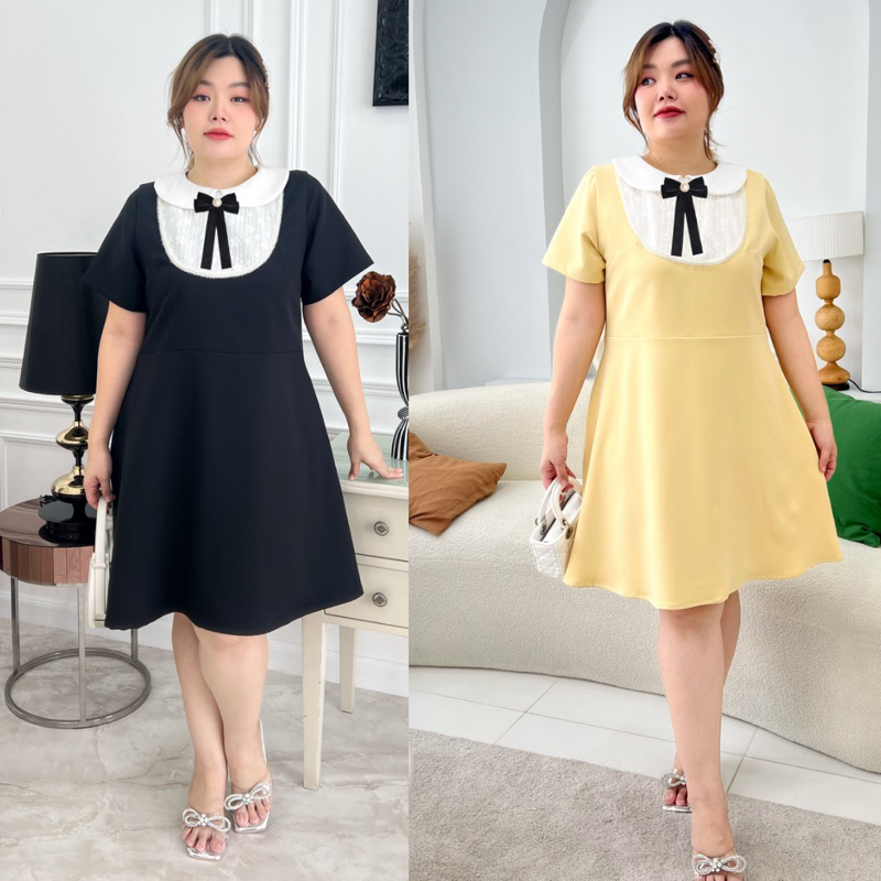 เดรสสาวอวบ//LavenderDress / XL-5XL เดรสฟีลคุณหนู