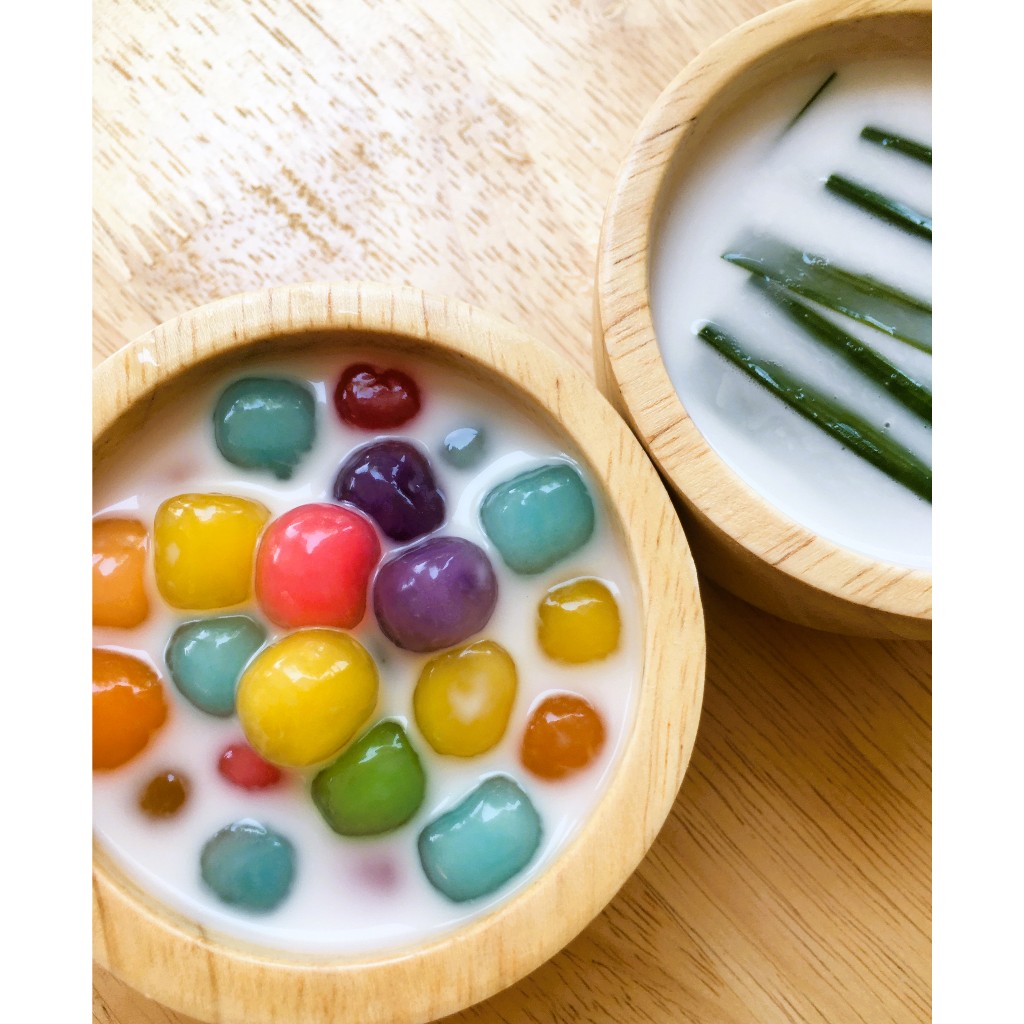 บัวลอยแก้ว สีพาสเทล Homemadeแท้100% ต้นตำรับสูตรคุณยายBy jasmine