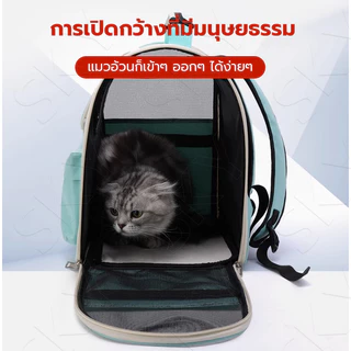 กระเป๋าแมว 8KGใบใหญ่มาก พับเก็บได้ ระบายอากาศได้ กระเป๋าเป้เดินทางกลางแจ้งระบายอากาศสำหรับแมว กระเป๋าหมา