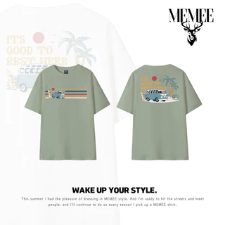 MEMEE~สกรีนหน้า-หลัง Cotton USAแท้ ผ้านุ่ม ทรงสวย คอกลม(รถ)