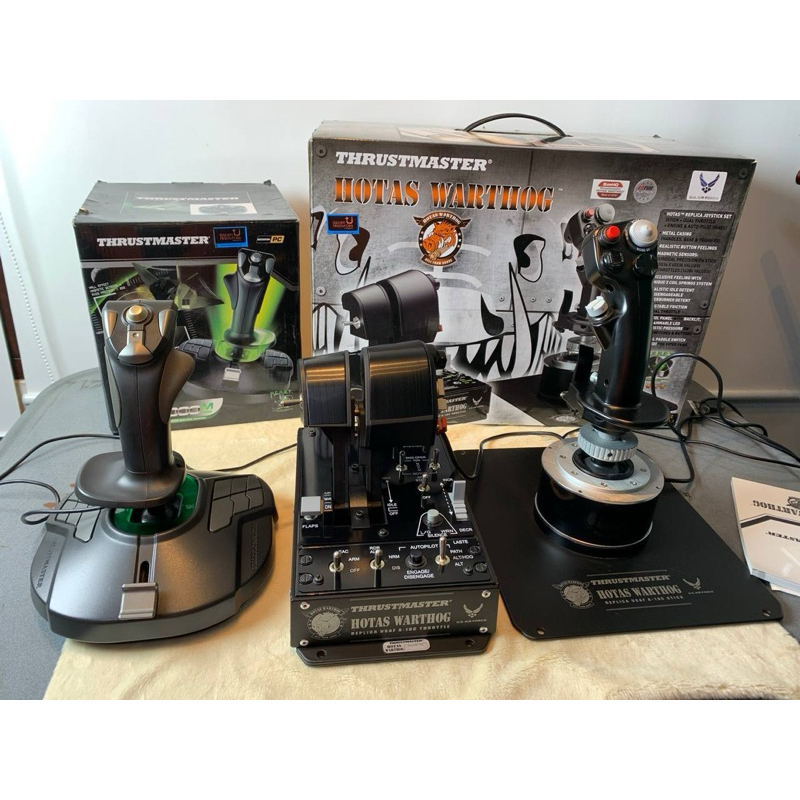thrustmaster warthog + t16000m flight stick hotas flight sims เครื่องบิน ยาน จอย set มือสอง