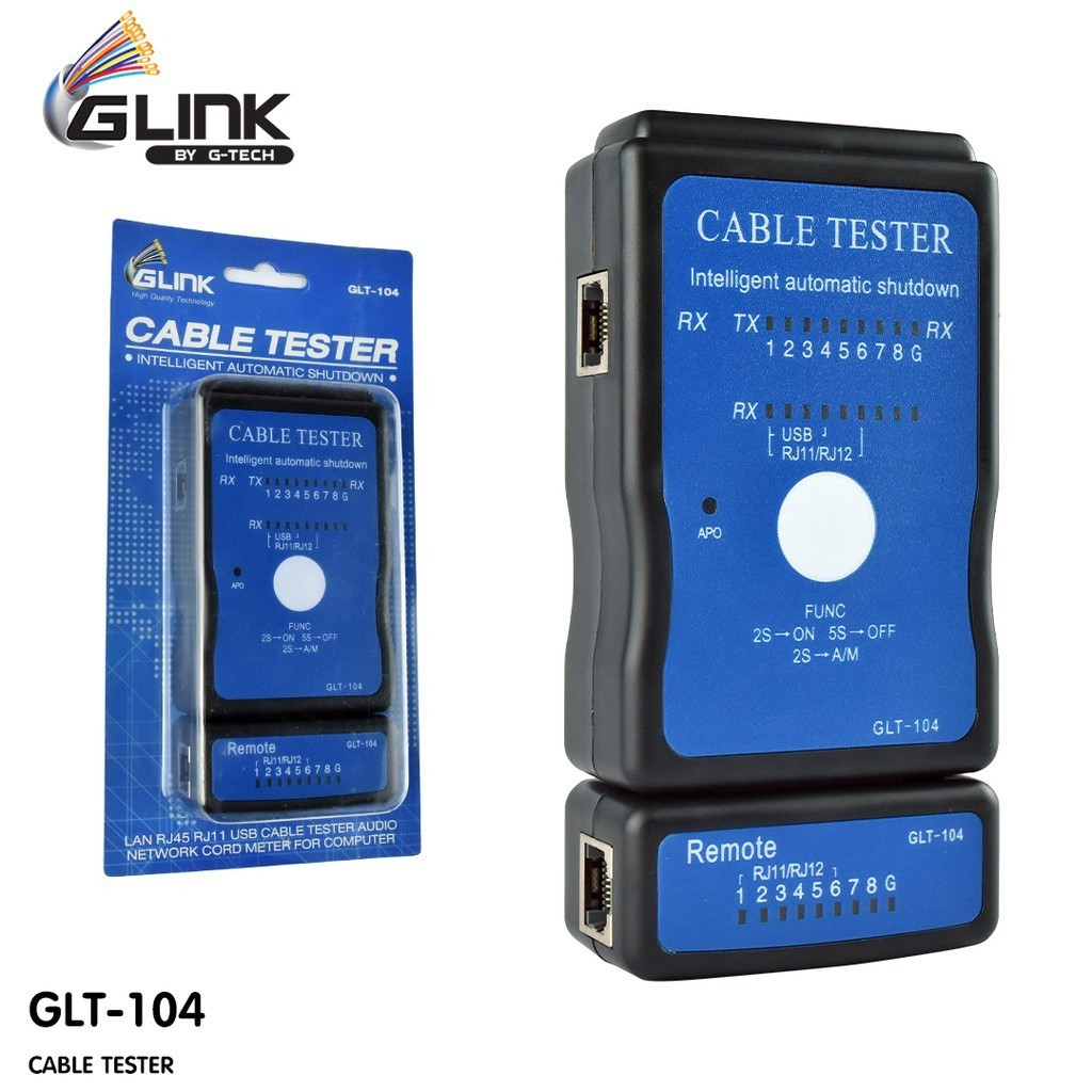 อุปกรณ์ทดสอบสัญญาณ สายแลน GLINK รุ่น GLT104 เครื่องทดสอบสายแลน