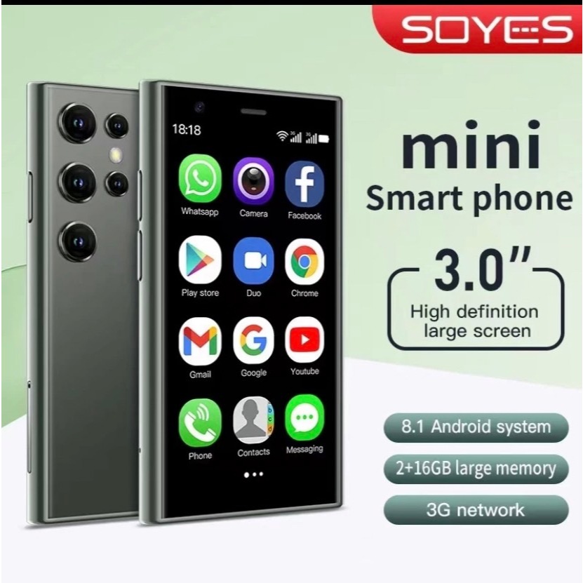 Soyes S23 Pro MINI สมาร์ทโฟน Android 8.1 2GB+16GB ปลดล็อกแล้ว 3.0 นิ้ว 3G บลูทูธ 4.0 สั่นได้ MP3 WIFI และอื่น
