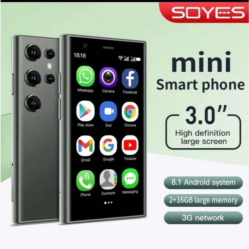 Soyes S23 Pro MINI สมาร์ทโฟน Android 8.1 2GB+16GB ปลดล็อกแล้ว 3.0 นิ้ว 3G บลูทูธ 4.0 สั่นได้ MP3 WIFI และอื่น