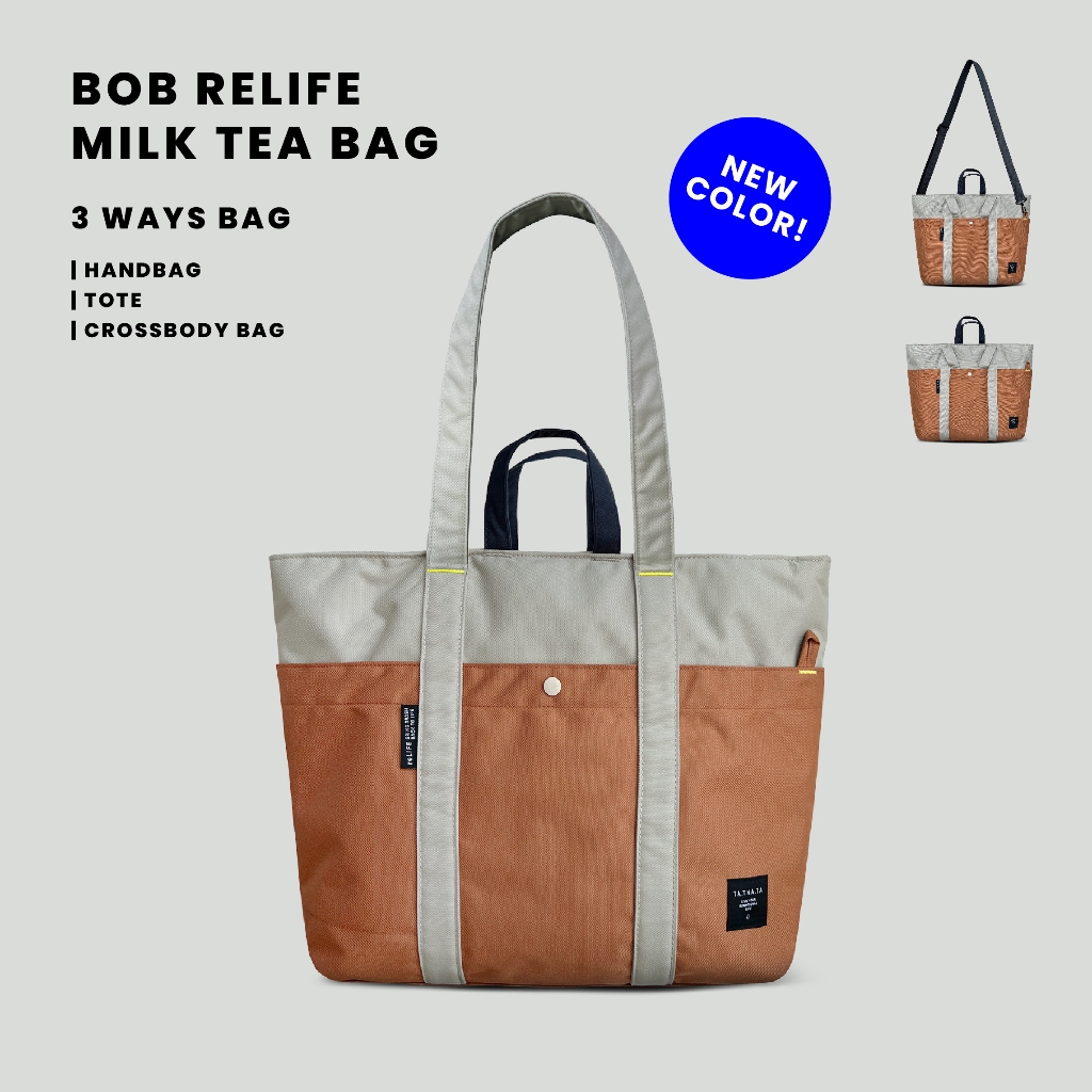 Bob relife milk tea กระเป๋าสะพายไหล่ รุ่นบ็อบสีโอเชียน สีชาเย็น / กระเป๋าสะพายข้าง