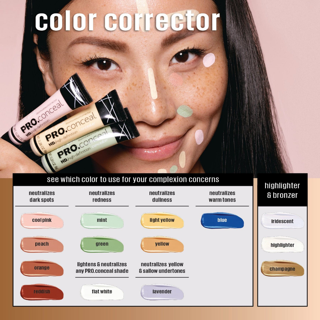 คอนซีลเลอร์/คอเรคเตอร์ ของแท้ 100% จาก USA - LA GIRL PRO HD Concealer/Corrector คอนซีลเลอร์ปกปิดดี