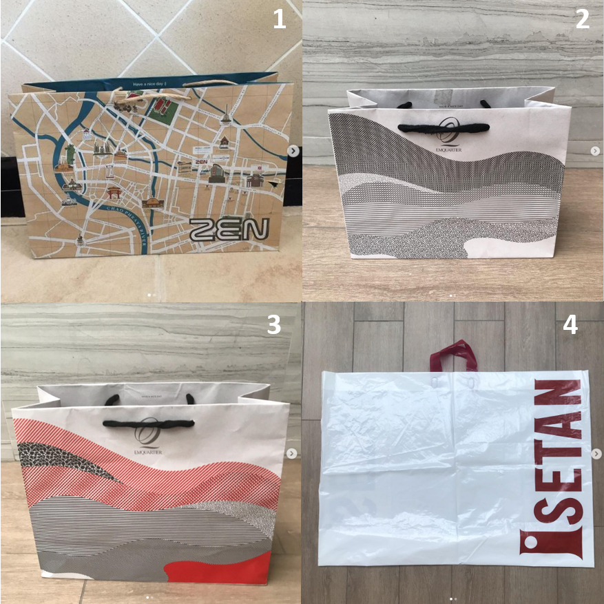 ลดราคา ถุง ถุงกระดาษ แบรนด์ ZEN , EMPORIUM , EMQUARTIER , ISETAN ของแท้ สวย หรู น่ารักมาก บางใบมีตำห