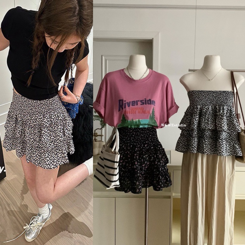 กระโปรงลายดอก หรือจะใส่เป็นเสื้อเกาะอกก็สวย TAG WG.WE
