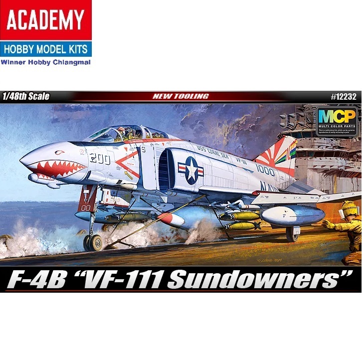 โมเดลเครื่องบิน Academy 12232 USN F-4B VF-111 Sundowners scale 1/48