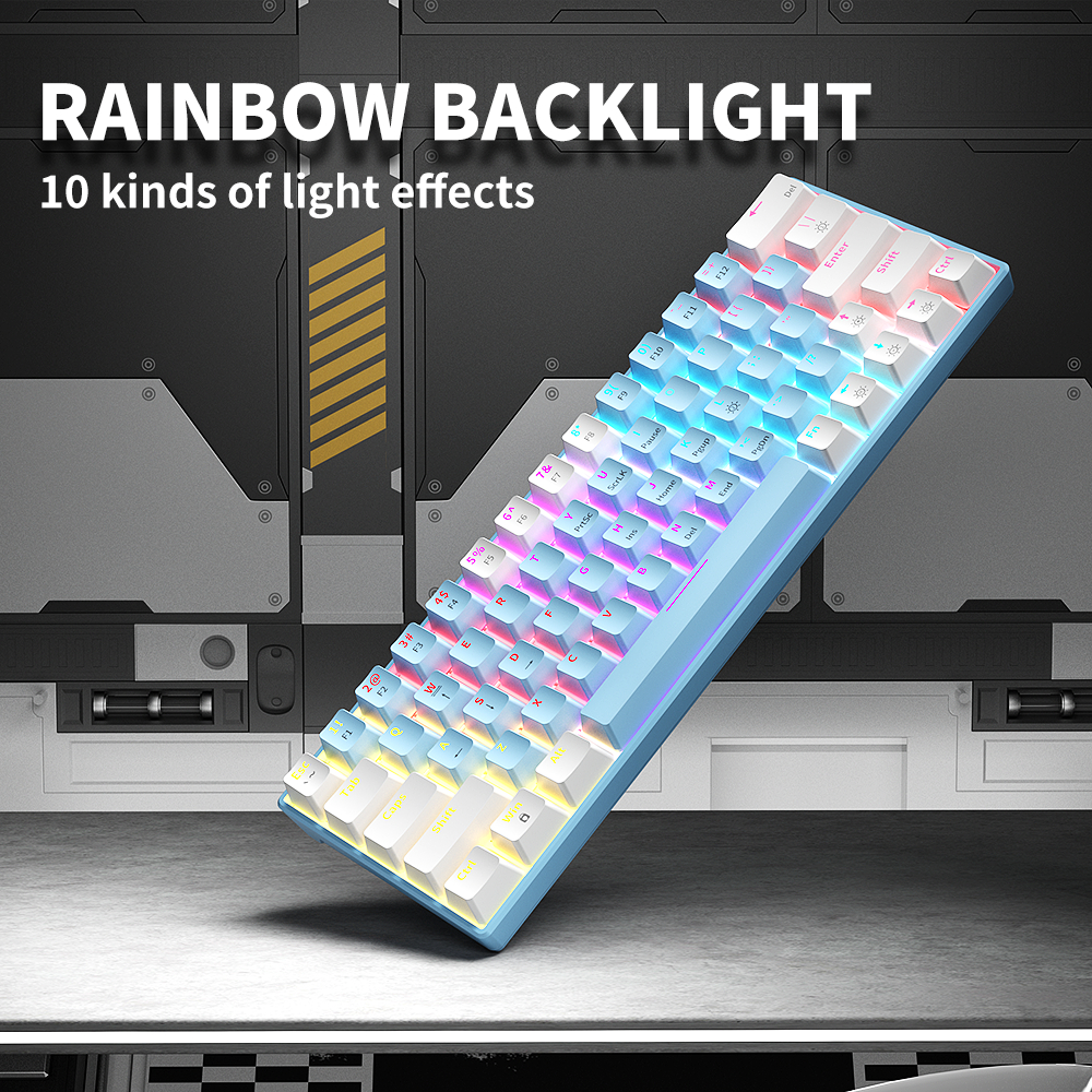 ZIFRIEND T62 เกมคีย์บอร์ดเครื่องกล 60% เลย์เอาต์ pluggable wired two-color PBT keycap