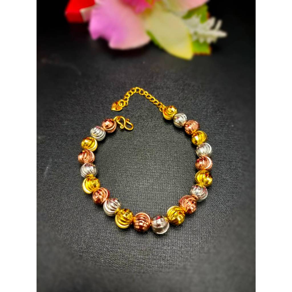 สร้อยข้อมือเม็ดมะยม สองกษัตริย์ สามกษัตริย์ ขนาด 10 มิล ปรับขนาดได้ - รูปที่ 3