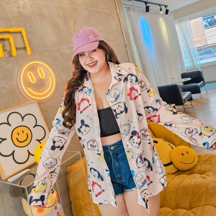 MA386เสื้อเชิ้ตไซส์ใหญ่คนอ้วนสาวอวบรอบอก38-62นิ้ว