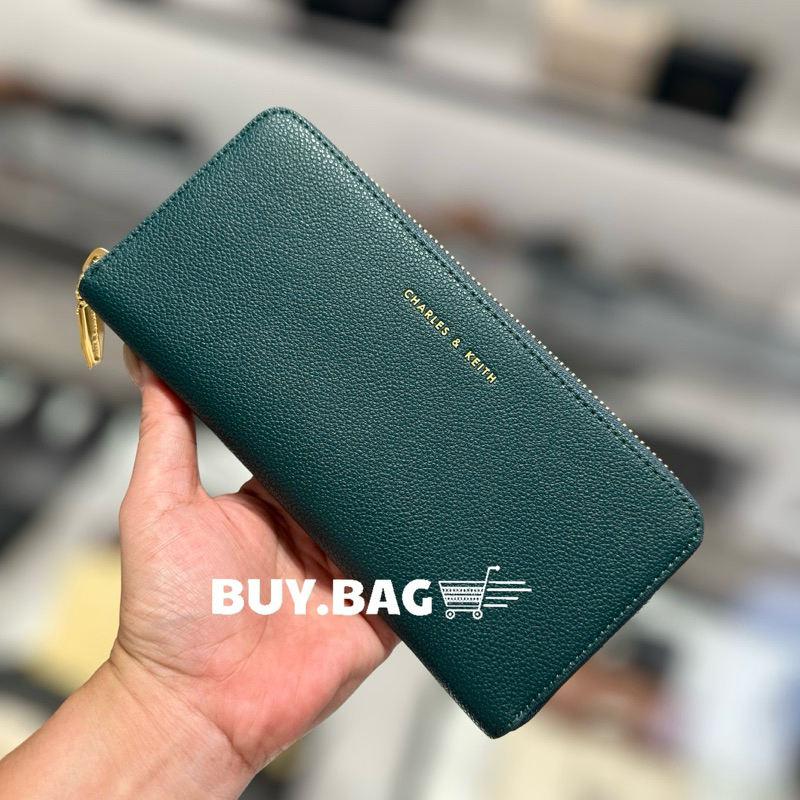 CHARLES & KEITH  ( ใช้โค้ดลด30% ) Zip-Around Long Wallet  CK6-10770552-1 กระเป๋าสตางค์ใบยาว ของแท้จา