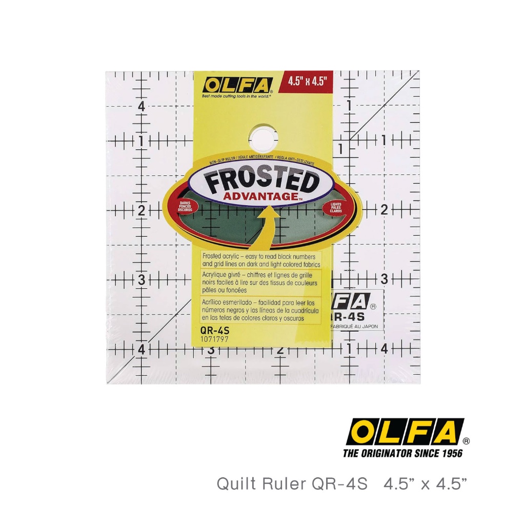 OLFA ไม้บรรทัดสเกลตัดผ้างานควิล์ท QR-4S 4.5 x 4.5 นิ้ว