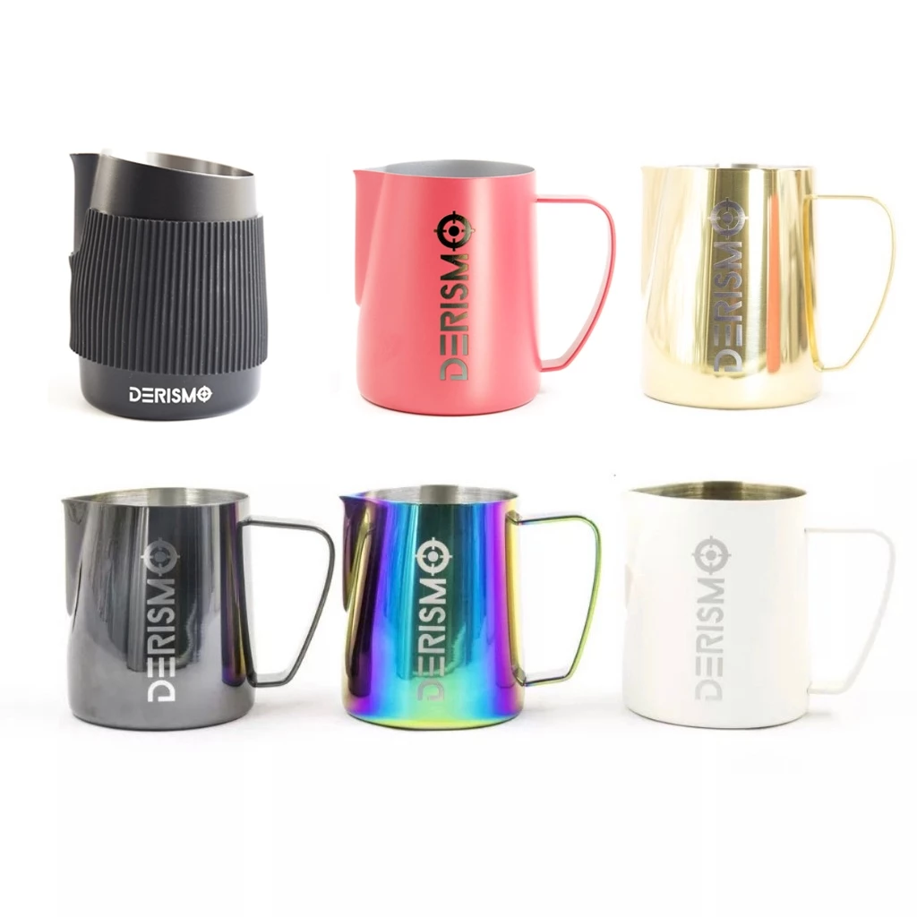 DERISMO PITCHER เหยือกตีฟองนม 350ml/450ml/600ml พิชเชอร์ ถ้วยตีฟองนม สแตนเลส Stainless Milk Pitcher